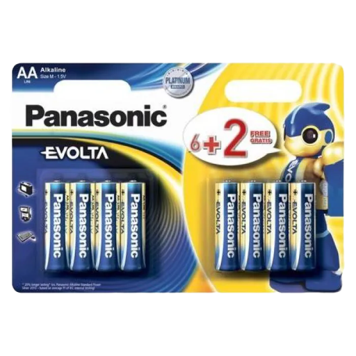 Panasonic "EVOLTA" AA Blister *8, Alkaline, LR6EGE/8B2F