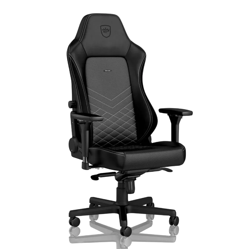Gaming Chair Noble Hero NBL-HRO-PU-BPW Black/White, User max load up to 150kg / height 165-190cm