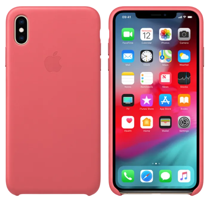 Original iPhone XS Max Leather Case, Pink