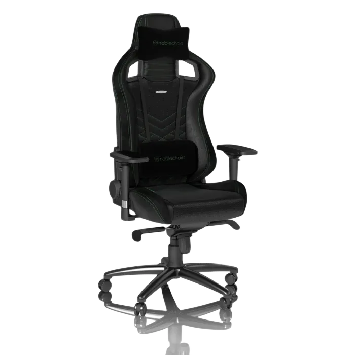 Gaming Chair Noble Epic NBL-PU-GRN-002 Black/Green, User max load up to 120kg / height 165-180cm