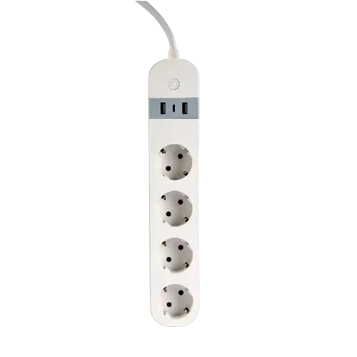 Smart power strip  Gembird TSL-PS-S4U-01-W, 4 sockets, 1.5 m, with USB charger 2x USB Type-A, 1x USB