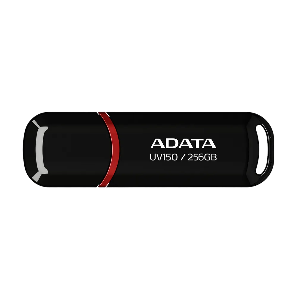 256GB  USB3.1 Flash Drive ADATA "UV150", Black, Plastic, Classic Cap (R/W:100/50MB/s)