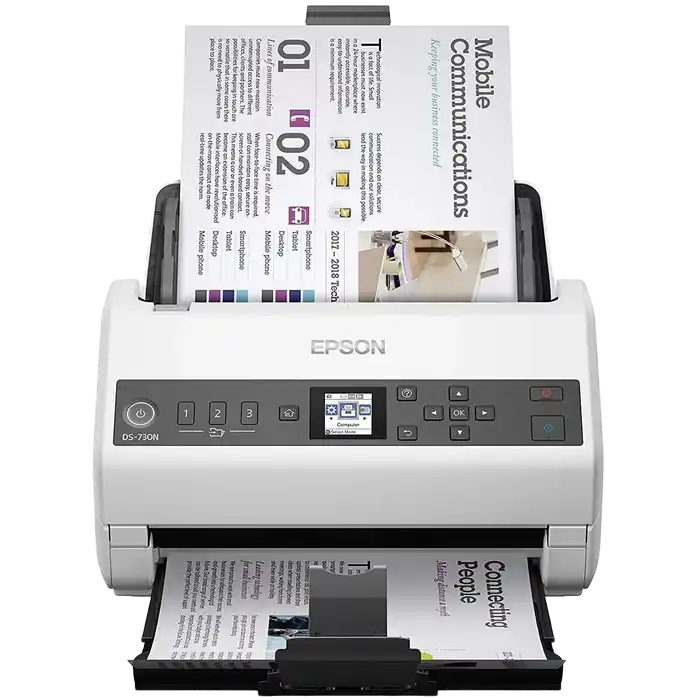 Потоковый Сканер Epson WorkForce DS-730N, A4, Белый