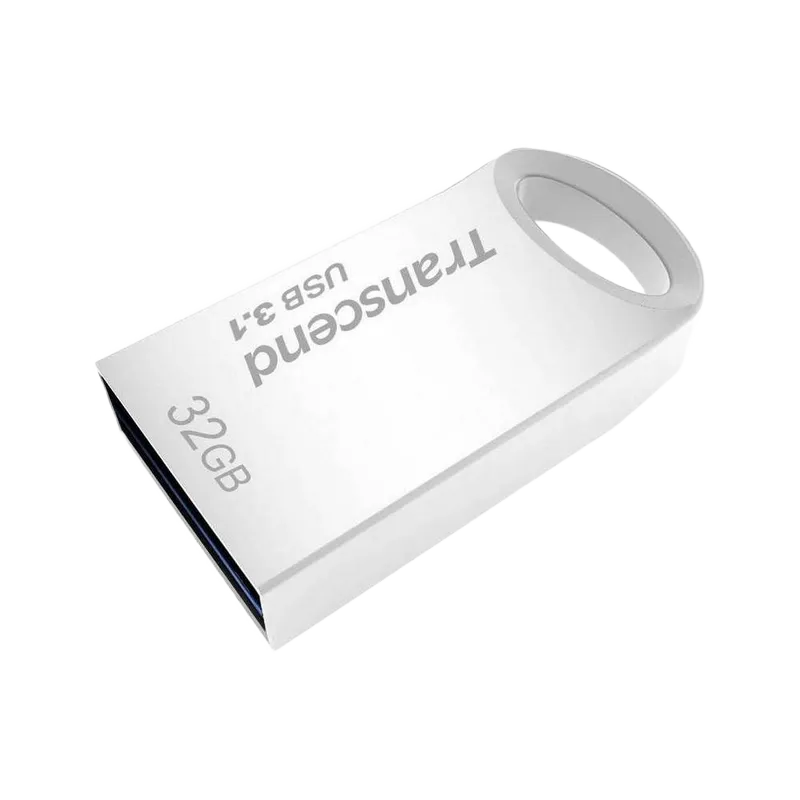 32GB USB3.1 Flash Drive Transcend "JetFlash 710S", Silver, Metal Case, Ultra-Slim (R/W:90/20MB/s)