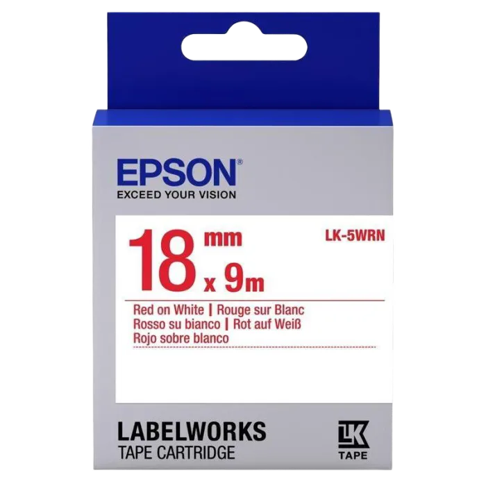 Tape Cartridge EPSON LK5WRN; 18mm/9m Standard, Red/White, C53S655007