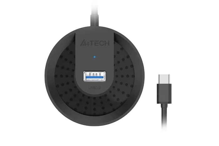 USB 3.0 Hub 4-port A4tech "HUB-30C", Cable 100cm, Micro USB Power Input Port, USB Type-C