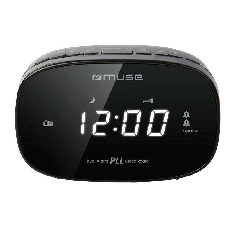 MUSE M-155 CR, Tuner FM, Clocks: Double Alarme, Black