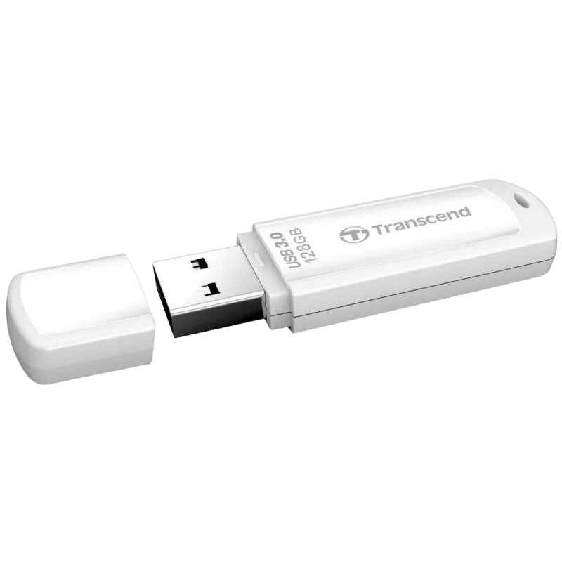 128GB  USB3.1 Flash Drive Transcend "JetFlash  730", White Classic Cap (R/W:90/40MB/s)