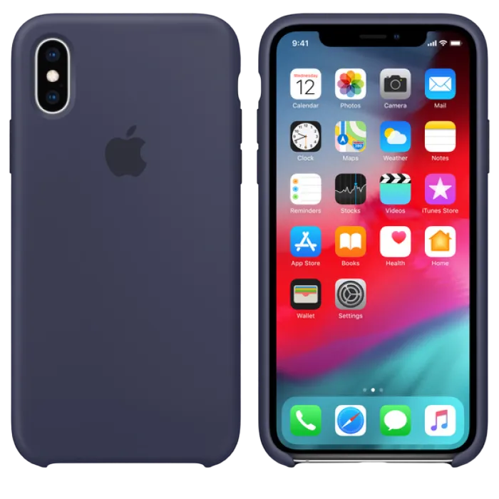 Original iPhone XS Silicone Case, Midnight Blue