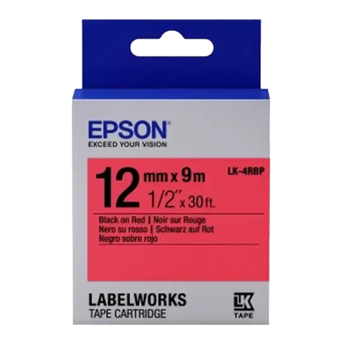 Купить  Кассеты с лентой для печати наклеек - Epson LK-4RBP, 12мм х 9м..
