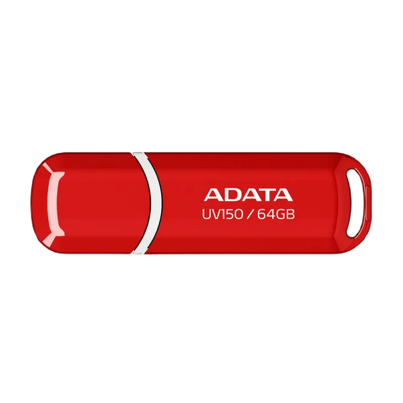 64GB USB3.1 Flash Drive ADATA "UV150", Red, Plastic, Classic Cap (R/W:80/20MB/s)