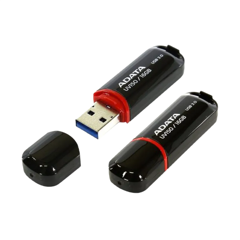 16GB USB3.1 Flash Drive ADATA "UV150", Black, Plastic, Classic Cap (R/W:40/20MB/s)