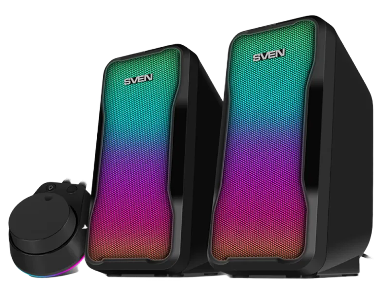 Speakers SVEN "435" Black, 10w, USB power / DC 5V, RGB Light