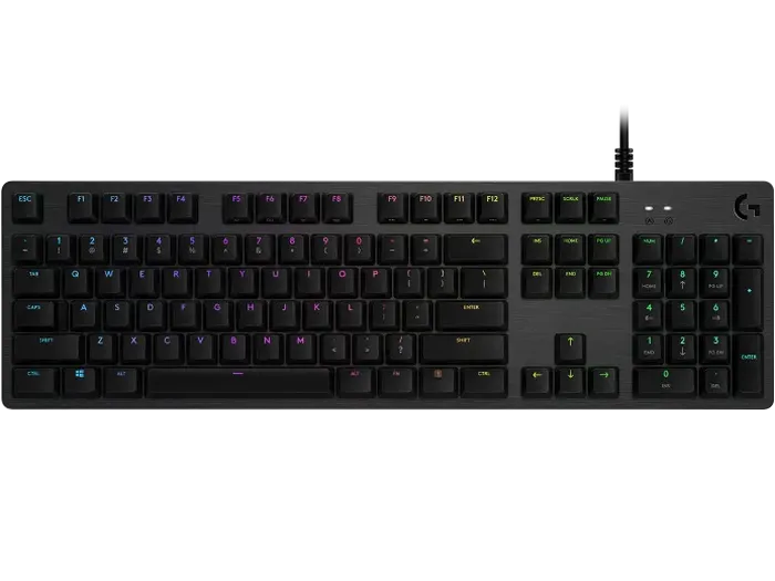 Gaming Keyboard Logitech G512, Mechanical, GX Blue Clicky, Aluminum alloy, USB passthrough, Macros,
