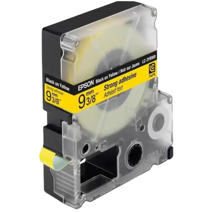 Купить  Кассеты с лентой для печати наклеек - Epson LK-3YBW, 9 мм x 9 м..