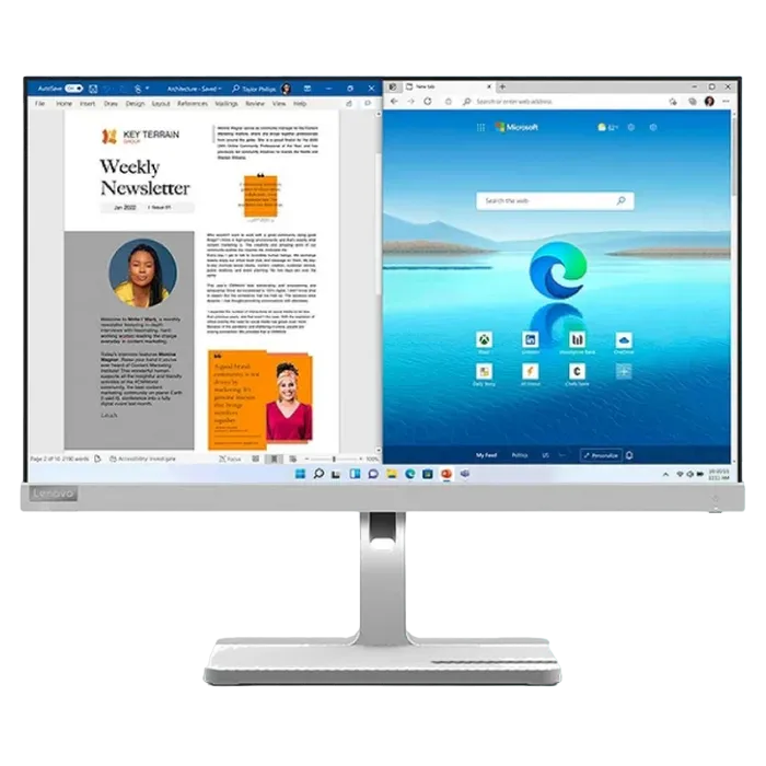 23.8" LENOVO L24m-40, Silver,IPS,1920x1080,100Hz,FreeSync,4ms,250cd,CR1300:1,D-Sub+HDMI,Spkrs,Pivot