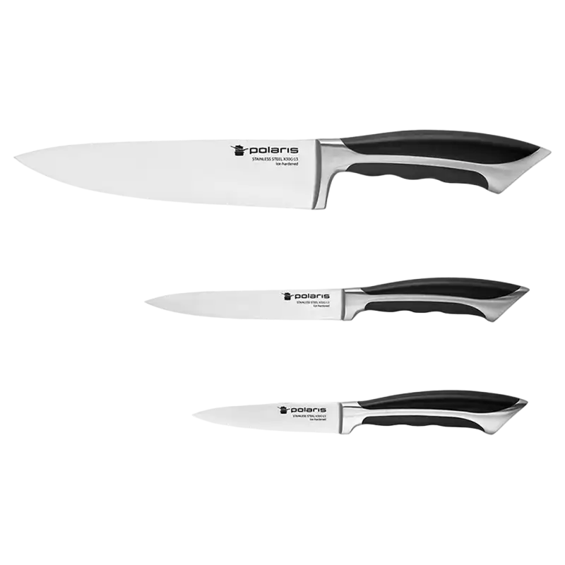 Купить  Кухонные ножи - Набор ножей Polaris Millennium-3SS, Чёрный..