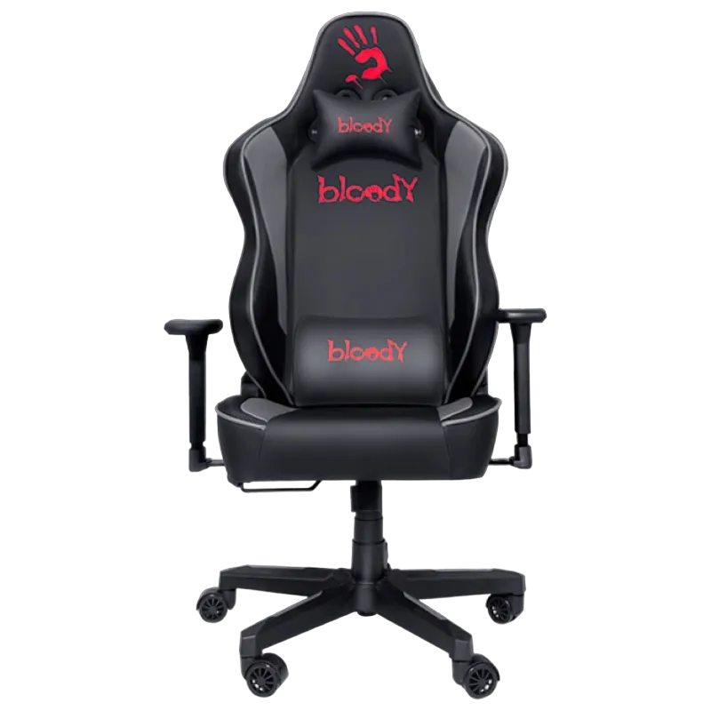 Gaming Chair Bloody GC-330, Maximum load 150 kg, 3D Armrest, Headrest & Lumbar cushion, Black/Grey