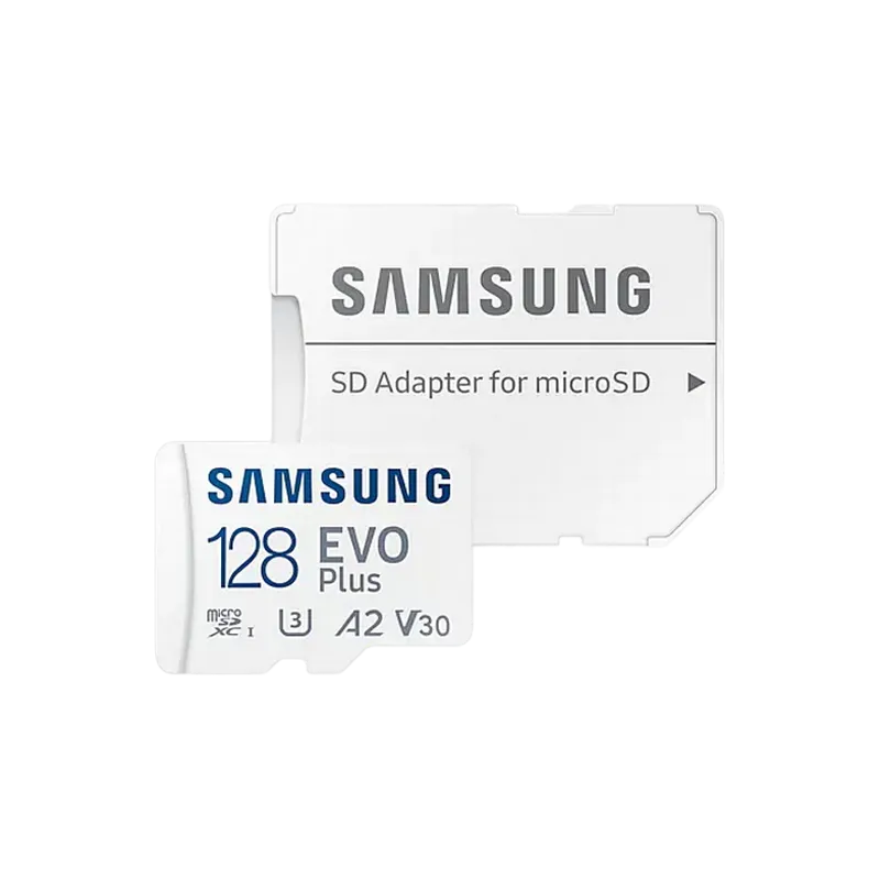 128GB MicroSD (Class 10) UHS-I (U3)+SD adapter, Samsung EVO Plus "MB-MC128KA" (R:130MB/s)