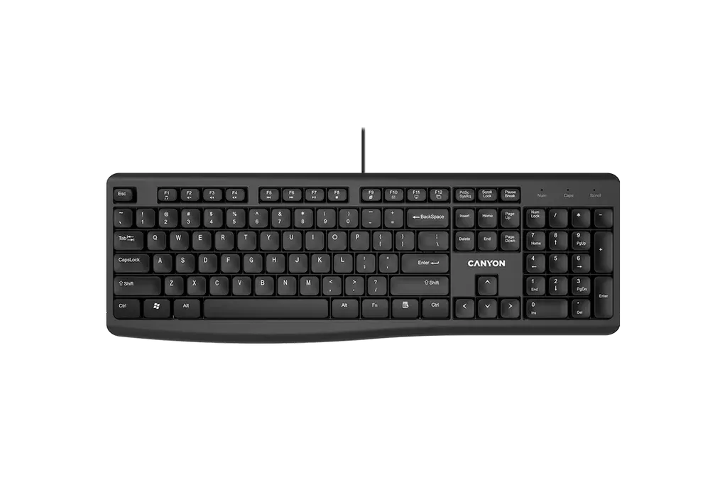 Keyboard Canyon KB-50, Multimedia, Slim, Quiet, Chocolate Keycap, Black, USB