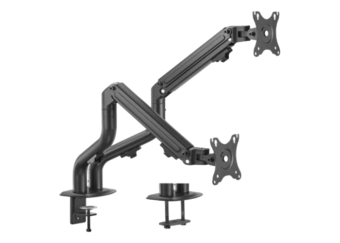 Table/desk 2-display mounting arm Gembird (rotate,tilt,swivel),17”-32”,up to 8 kg,VESA:75x75,100x100