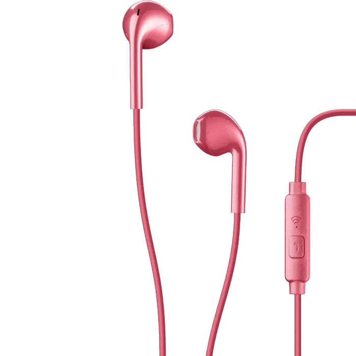 Cellular LIVE EGG-capsule earphone with mic, Red