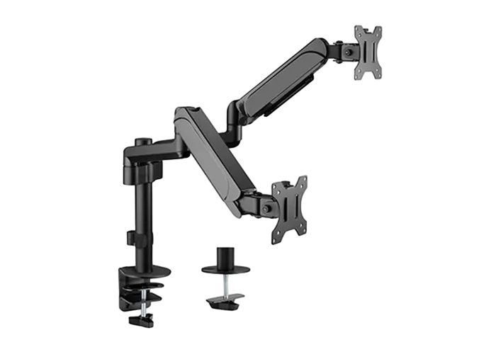 Table/desk 2-display mounting arm Gembird (rotate,tilt,swivel),17”-32”,up to 9 kg,VESA:75x75,100x100
