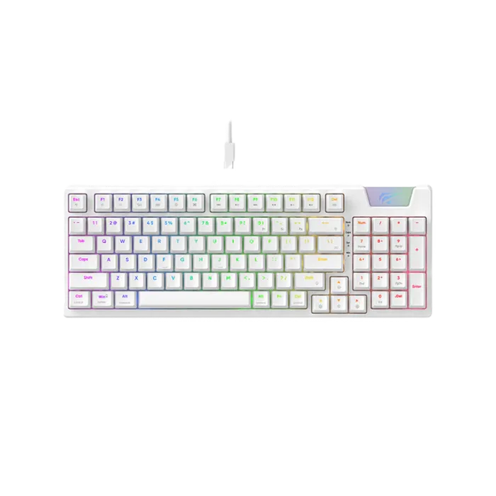 Gaming Keyboard Havit KB885L, Mechanical, Red SW, Hot-Swappable, RGB, 95 Keys, 50M, 1.8m, USB, EN/RU