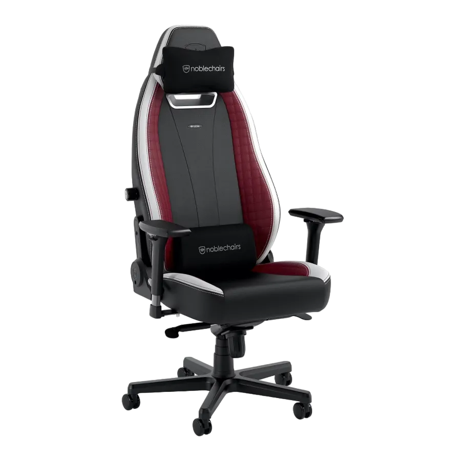 Gaming Chair Noble Legend NBL-LGD-GER-BW Black/White/Red, User max load up to 150kg/height 165-190cm
