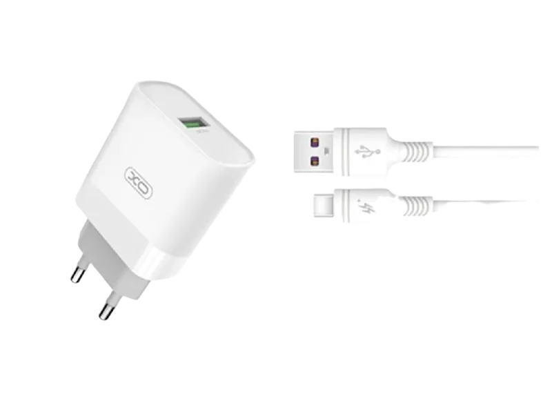 Wall Charger XO + Type-C Cable, Q.C3.0+PD 18W, L64, white
