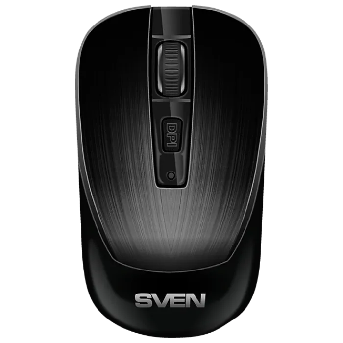 Wireless Mouse SVEN RX-380W, Optical, 800-1600 dpi, 6 buttons, Ambidextrous, 1xAA, Black