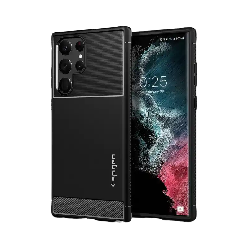 Spigen Samsung S22 Ultra, Rugged Armor, Matte Black