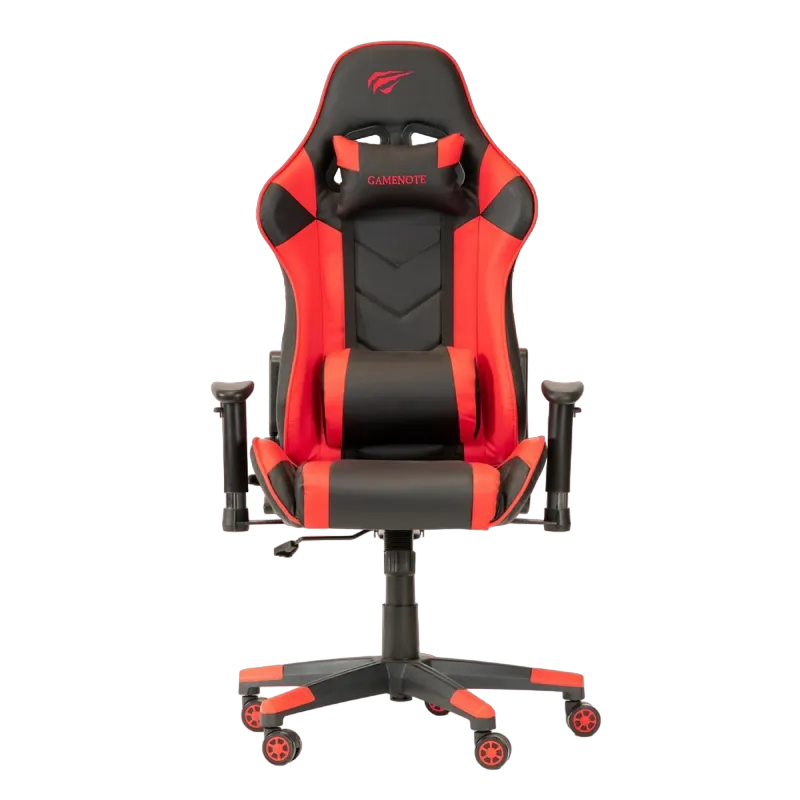 Gaming Chair Havit GC932, Headrest & Lumbar cushion, 2D Armrest, 166 degrees, Black/Red