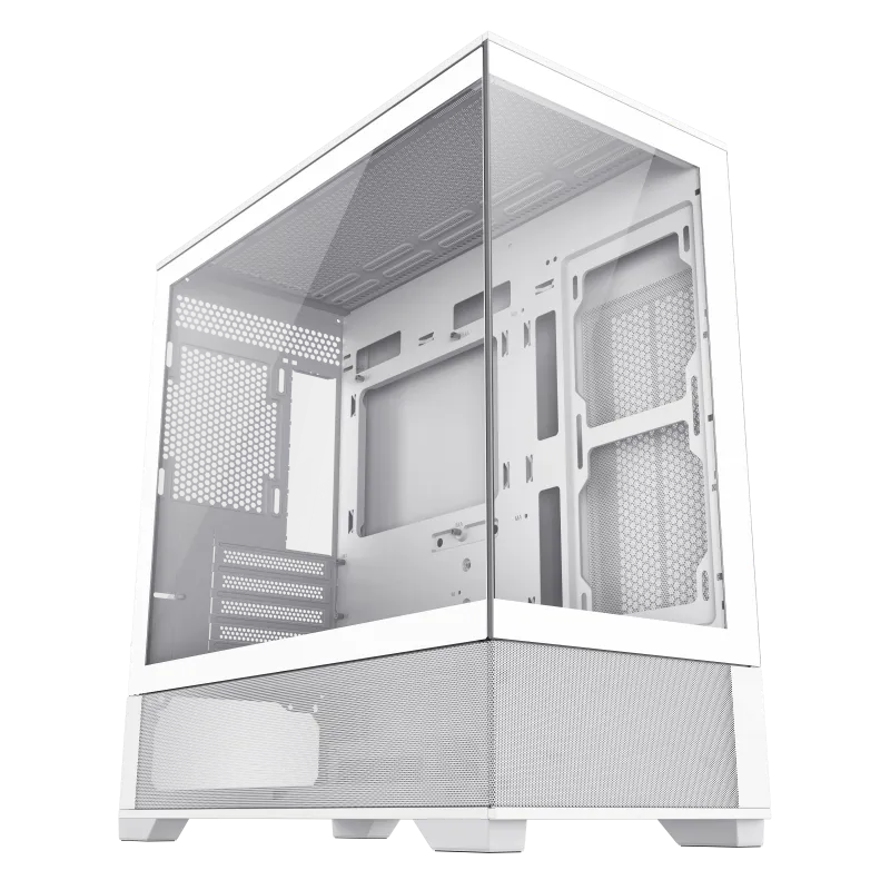 Case mATX GAMEMAX Vista MW, w/o PSU, Dual Tempered Glass, 1xUSB 3.0, 2xUSB 2.0, Dust filter, White