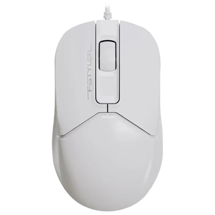 Mouse A4Tech FM12S Silent, Optical, 1000 dpi, 3 buttons, Ambidextrous, 4-Way Wheel, White, USB
