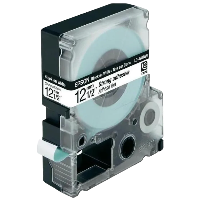 Tape Cartridge EPSON LK4WBW; 12mm/9m Strong Adhesive, Black/White, C53S654016
