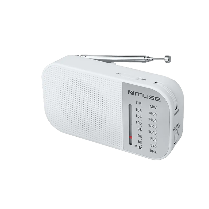 MUSE M-025 RW, Analog Tuner FM/MW, White