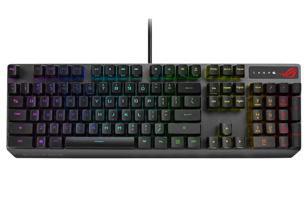 Gaming Keyboard Asus Strix Scope RX, Mechanical, RX Red Optica SW, RGB, PBT, IP57, USB Passthrough,