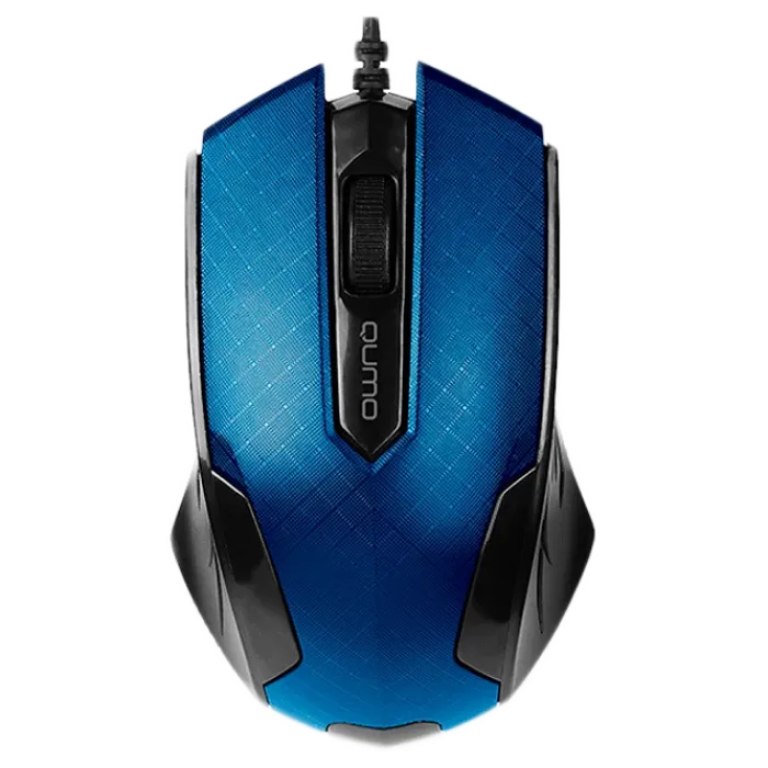 Mouse Qumo M14, Optical,1000 dpi, 3 buttons, Ambidextrous, Blue, USB