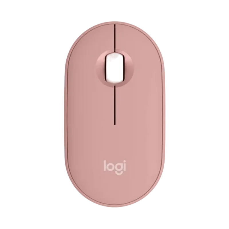 Wireless Mouse Logitech M350S, 400-4000 dpi, 3 buttons, Slim, Silent, 76g, BT, 1xAA, Rose
