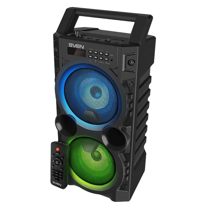 Speakers SVEN "PS-440" 20w, Black, TWS, Bluetooth, FM, USB, microSD, LED-display, RC, 2x2000mA*
