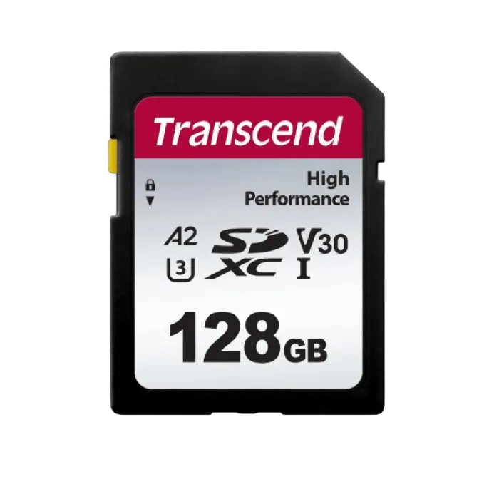 128GB SDXC Card (Class 10)  UHS-I, U3, Transcend 330S  "TS128GSDC330S" (R/W:100/85MB/s)