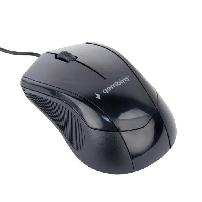 Mouse Gembird MUS-3B-02, Optical, 1000 dpi, 3 buttons, Ambidextrous, Black, USB