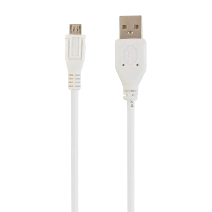 Cable Micro USB2.0,  Micro B - AM, 1.0 m,  WHITE, Cablexpert, CCP-mUSB2-AMBM-W-1M