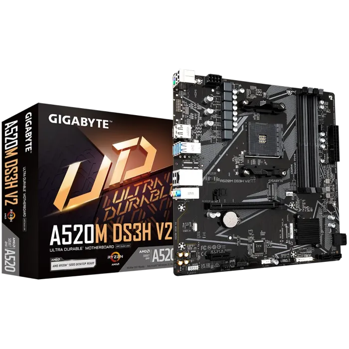 Cumpara  Plăci de bază - MB AM4 Gigabyte A520M DS3H V2  mATX..