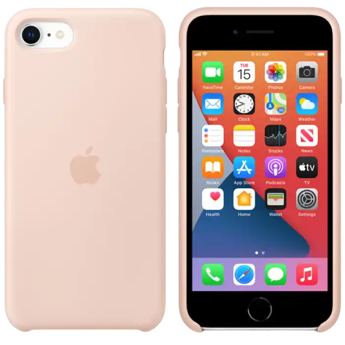 Original iPhone SE 2020 Silicone Case, Pink Sand