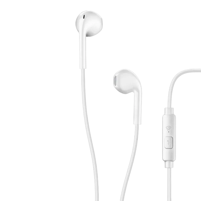 Cellular LIVE EGG-capsule earphone with mic, White