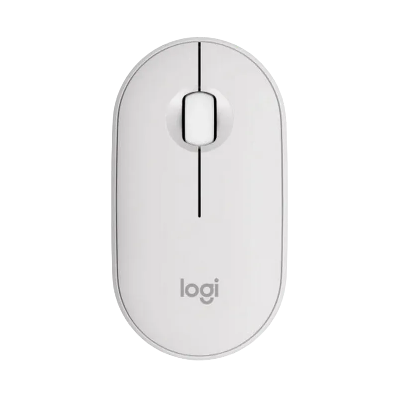 Wireless Mouse Logitech M350S, 400-4000 dpi, 3 buttons, Slim, Silent, 76g, BT, 1xAA, White