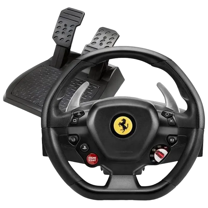 Wheel Thrustmaster T80 Ferrari 488 GTB Edition,11", 240 degree, 11 buttons, D-pad, 2-pedal pedal set