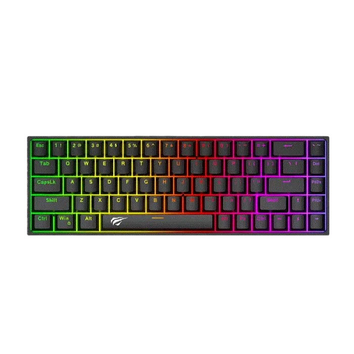 Gaming Keyboard Havit KB881L, Mechanical, RGB, 68 Keys, US Layout, 1.6m, USB, Black